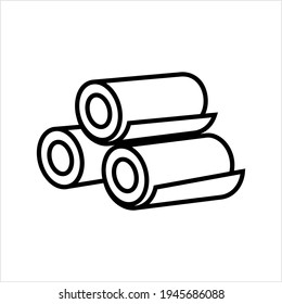 Roll Icon, Mat, Rug, Carpet Or Paper Roll Icon Of Anything Vector Art Illustration