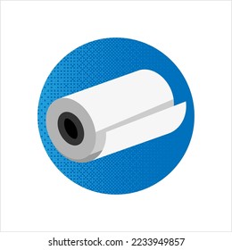 Roll Icon, Mat, Rug, Carpet Or Paper Roll Icon Of Anything Vector Art Illustration