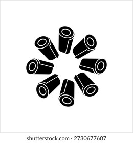 Rollsymbol, Matte, Teppich, Teppich oder Papierrolle Symbol einer beliebigen Vektorgrafik