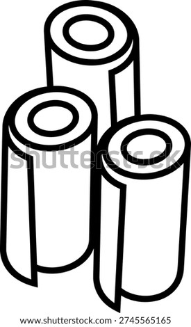 Roll Icon, Mat, Rug, Carpet Or Paper Roll Icon Of Anything, Vector Art Illustration