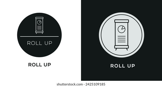 Roll up Icon, Vector sign.