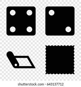 Roll icons set. set of 4 roll filled icons such as dice
