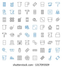 Roll Icons Set. Collection Of Roll With Beach Towel, Ink, Dice, Film Reel, Towels, Straw Bale, Towel, Paint, Hay Bale, Sleeping Bag, Wool Ball. Editable And Scalable Roll Icons.