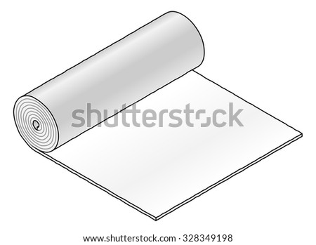 A roll of industrial material: white foam sheet.