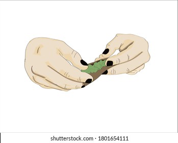 Roll Joint Weed Smoke Weed Stock Vector (Royalty Free) 1801654111