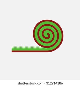 Roll lawn flat icon