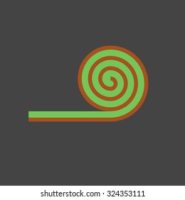 Roll lawn flat icon
