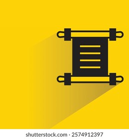 roll manuscript icon with shadow on yellow background