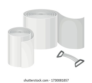 Roll of Medical Bandage for First Aid Treatment Vector Illustration