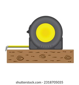 Roll Meter in flat trendy. Hand meter tool, construction meter, Stationary for carpenter in cartoon style. Vector illustration EPS 10.