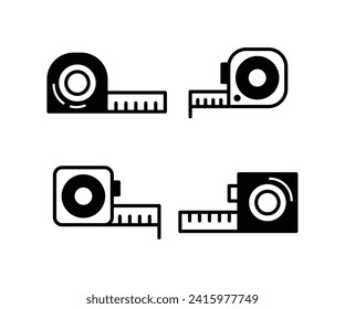 roll meter icons simple black white flat illustration design vector collections sets