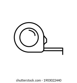 Roll meter Outline Icon. Roll meter Line Art Logo. Vector Illustration. Isolated on White Background. Editable Stroke