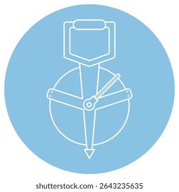 Ícone plano de vetor de símbolo de indicador de rolagem