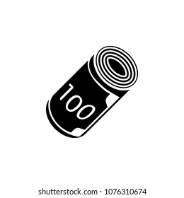 roll of money icon. Element of prostitution illustration. Premium quality graphic design icon. Signs and symbols collection icon for websites, web design, mobile app on white background