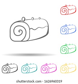 roll multi color style icon. Simple thin line, outline vector of bakery shop icons for ui and ux, website or mobile application