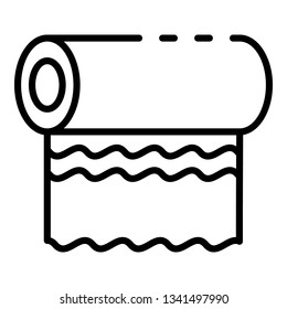 Roll napkins icon. Outline roll napkins vector icon for web design isolated on white background