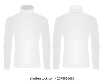 Roll neck t shirt. vector illustration