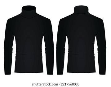 Roll Neck T Shirt. Vector Illustration