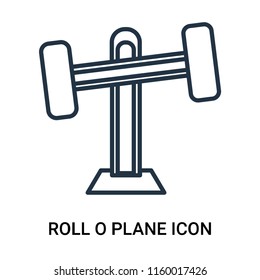 Roll o plane icon vector isolated on white background, Roll o plane transparent sign , outline linear symbol or thin lined pictogram