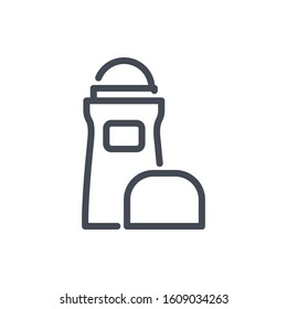 Roll on deodorant line icon. Roller antiperspirant vector outline sign.
