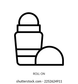 roll on icon. Line Art Style Design Isolated On White Background