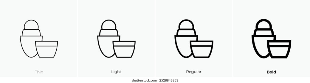 roll on icon. Thin, Light Regular And Bold style design isolated on white background
