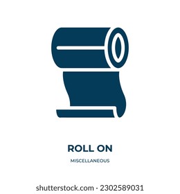 roll on vector icon. roll on, roll, paper filled icons from flat miscellaneous concept. Isolated black glyph icon, vector illustration symbol element for web design and mobile apps