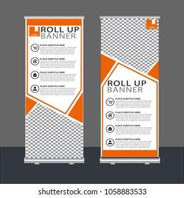 roll up orange banner design