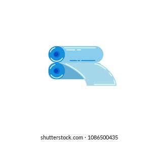 Roll packaging film. Icon. Flat vector illustration set. Vector illustration