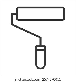 Roll Paint Icon Vector Illustration Outline