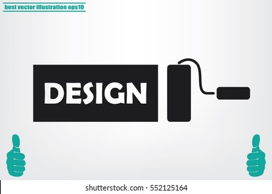 roll paint icon vector illustration.