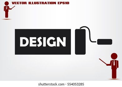 roll paint icon vector illustration.