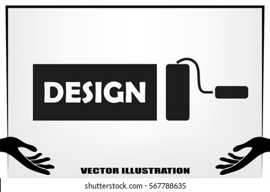 roll paint icon vector illustration. 