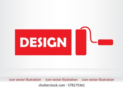 roll paint icon vector illustration 