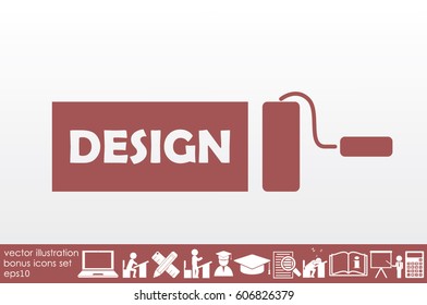 roll paint icon vector illustration.
