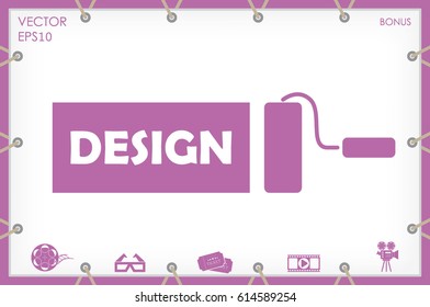 roll paint icon vector illustration.