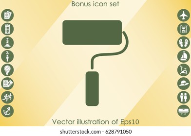 roll paint icon vector illustration.