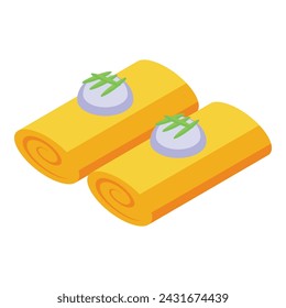 Roll pancake icon isometric vector. Menu breakfast. Holiday stack cooking