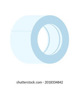 Roll paper. Icono de papel. Rollo de papel en forma plana.