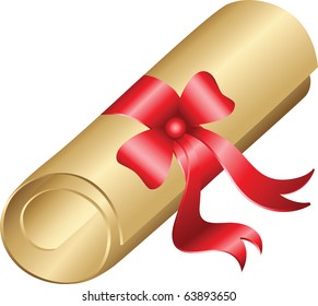 roll of paper with ribbon