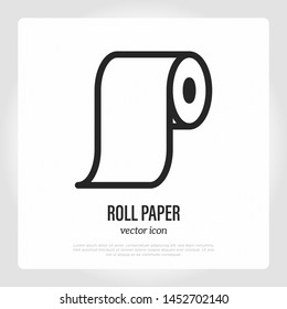 Roll paper thin line icon. Vector illustration.