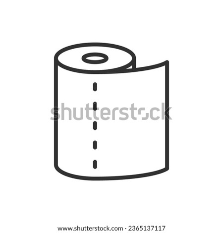 Roll of paper towel, linear icon. Line with editable stroke