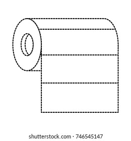roll paper towel in monochrome dotted silhouette vector illustration