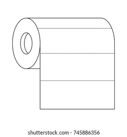 roll paper towel in monochrome silhouette vector illustration
