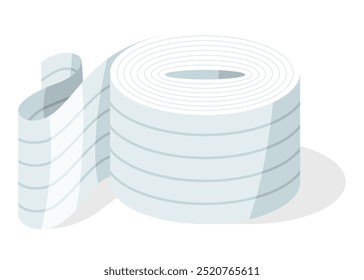 A roll of paper towels is visually represented in a pixel art style