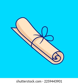 Ilustración de arte de caricaturas de vectores de papel rodante sobre fondo aislado. Ilustración sobre el tema de la educación en un contexto aislado. Ilustración educativa. Ilustración educativa sobre antecedentes aislados.