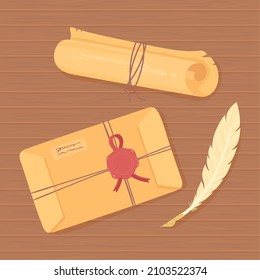 roll parchment and feather icons