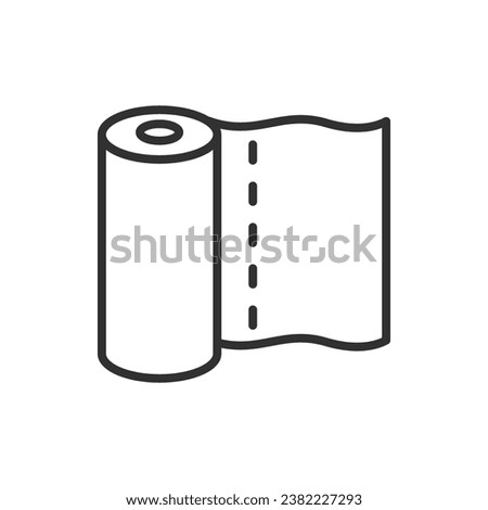 Roll of plastic bags, linear icon. Line with editable stroke
