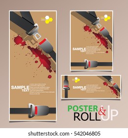 roll up and poster business brochure flyer banner design vertical template vector, cover presentation abstract geometric background, modern publication x-banner and flag-banner.