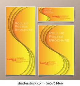 roll up and poster business brochure flyer banner design vertical template vector, cover presentation abstract geometric background, modern publication x-banner and flag-banner.